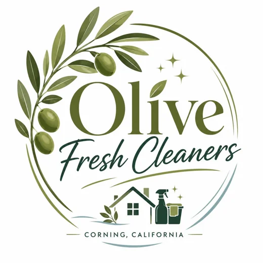 Olive Fresh Cleaners logo, Corning, California